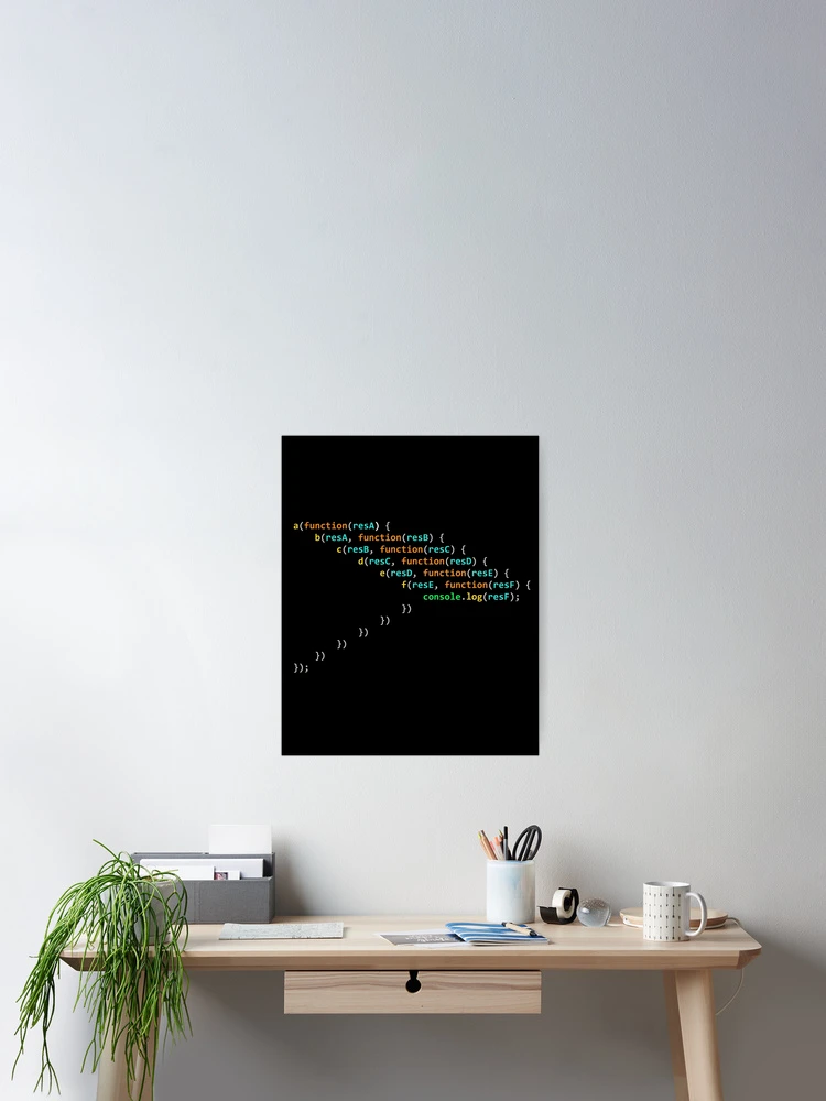 Imagen 2 de 3, Póster con la obra javascript - callback hell, diseñada y vendida por MagicDoorknob.