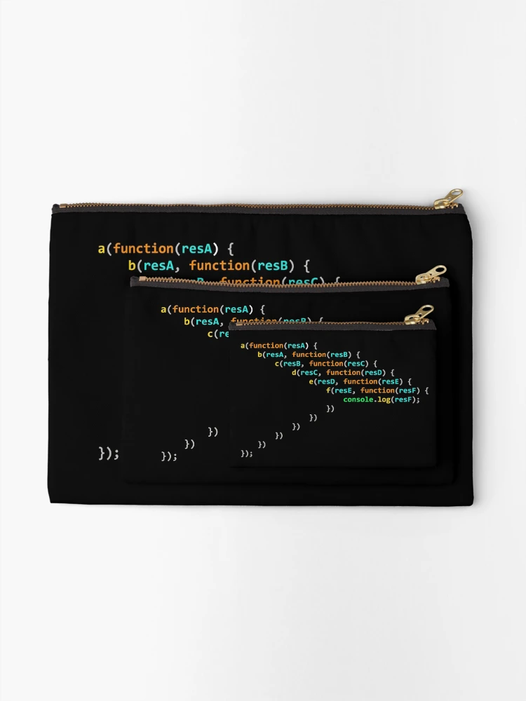 Thumbnail 2 of 4, Zipper Pouch, javascript - callback hell designed and sold by MagicDoorknob.