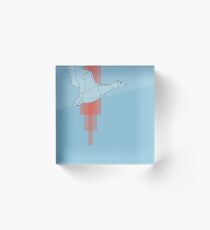 Retro Duck Line Art Acrylic Block