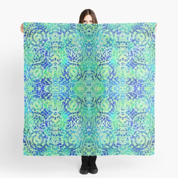 Mandala Mosaic Turquoise Scarf