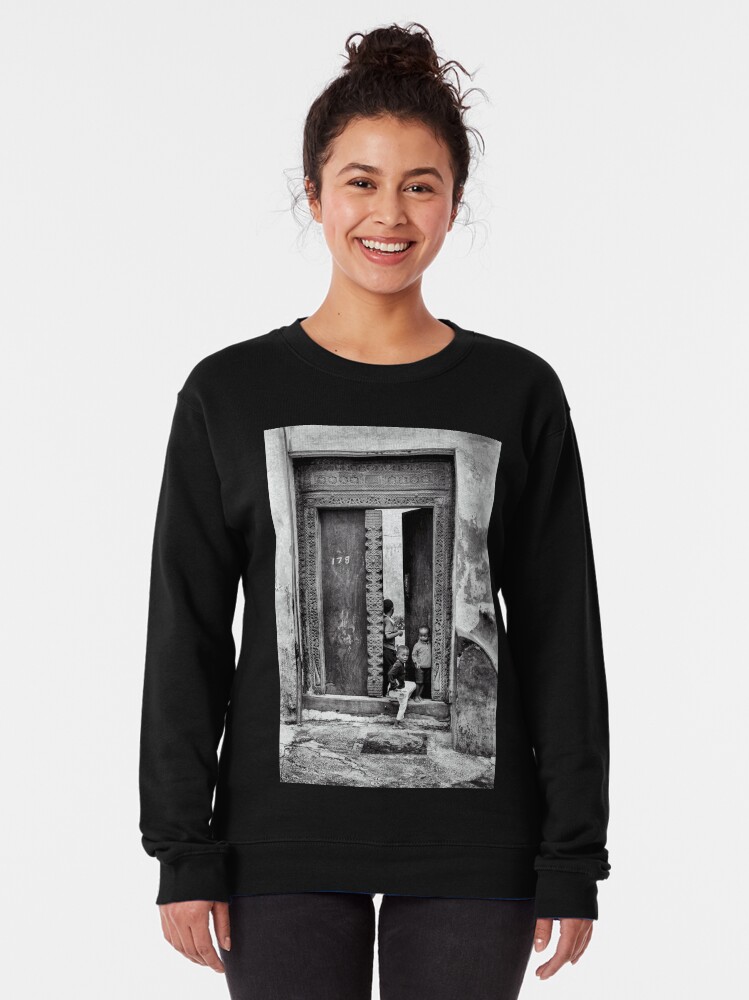 Alternate view of African Kids Playing - Stonetown Zanzibar 3609 Tanzania East Africa Pullover Sweatshirt