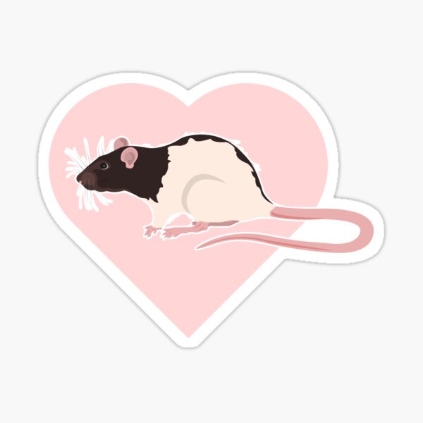 Hooded Rat with heart Sticker