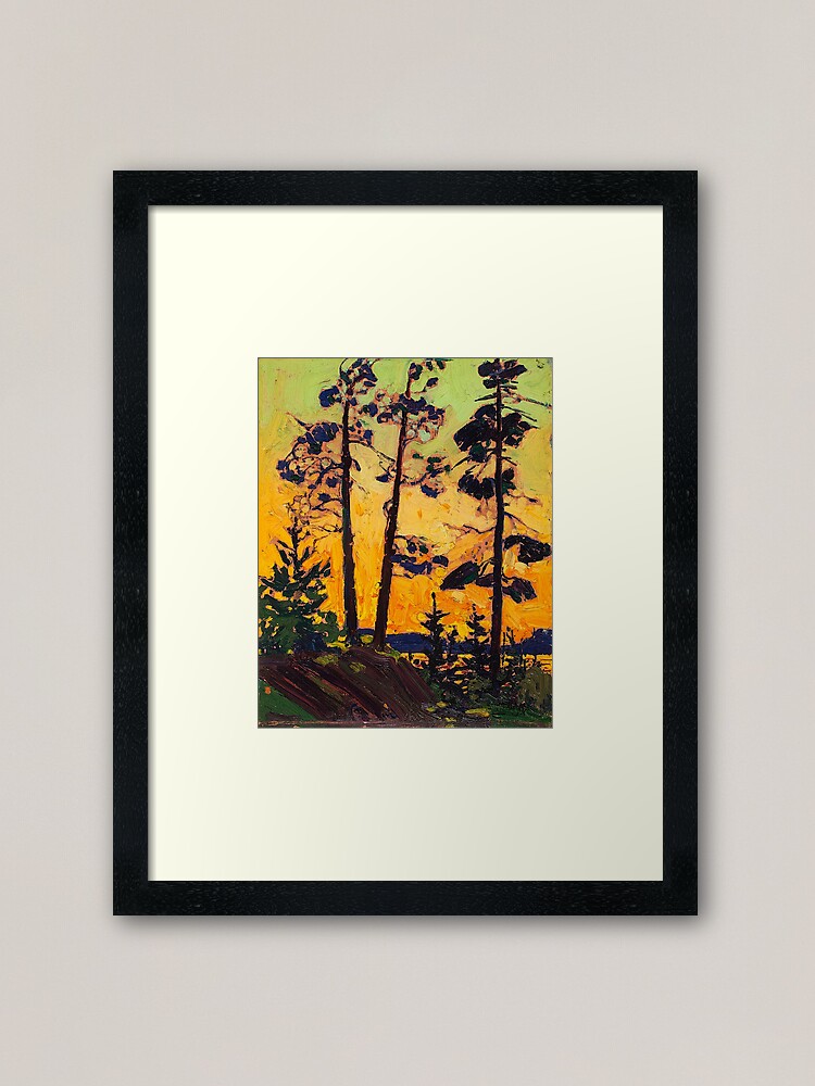 Alternate view of Tom Thomson - Pine Trees at Sunset - 1915 Framed Art Print