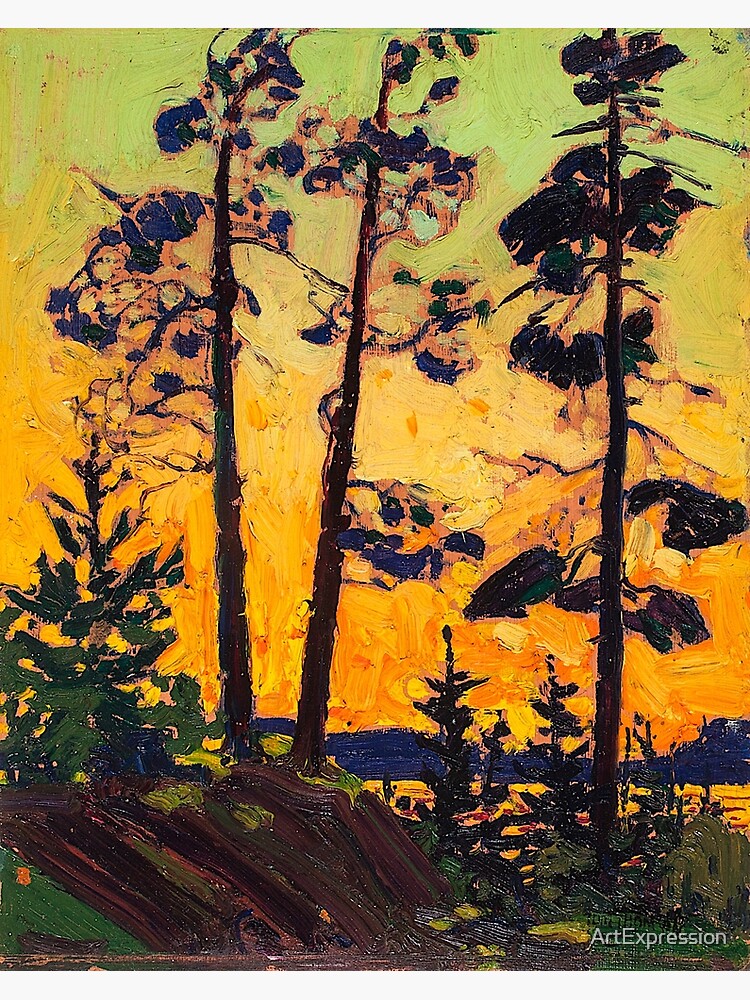 Tom Thomson - Pine Trees at Sunset - 1915 by ArtExpression