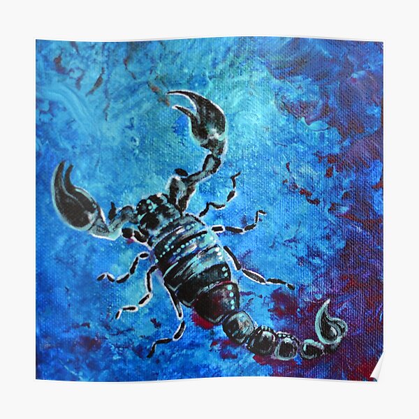 Scorpius - black and blue scorpion Poster
