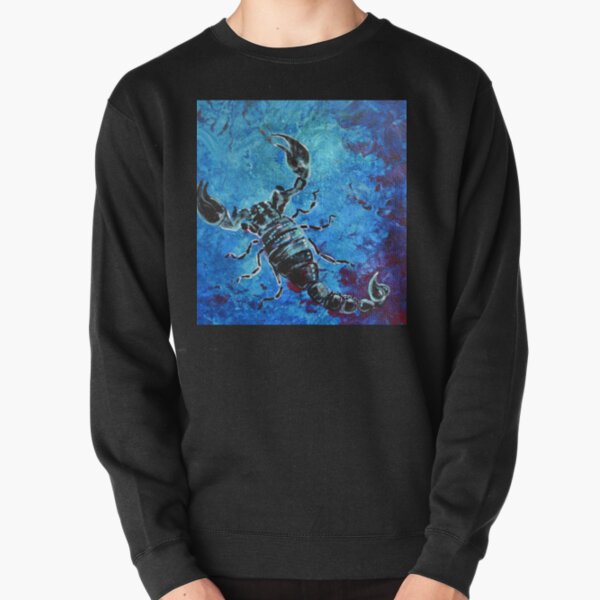 Scorpius - black and blue scorpion Pullover Sweatshirt