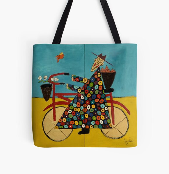Boardwalk Bicycle Monk All Over Print Tote Bag