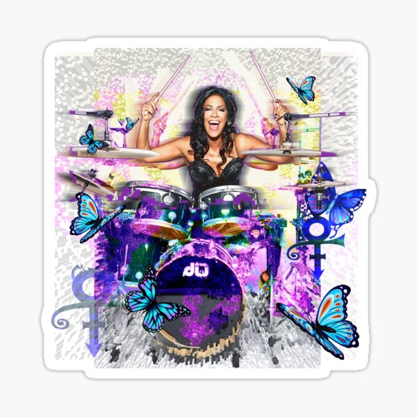 Sheila E. drummer - Prince drum woman - digital art by IonaArtDigital Sticker