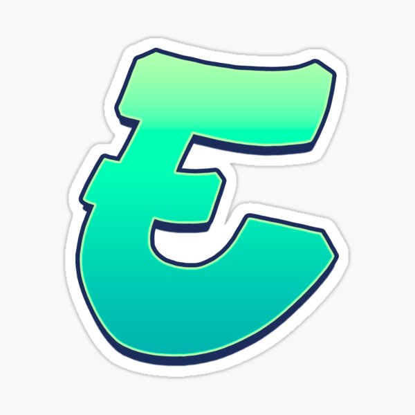 E - green fades Sticker