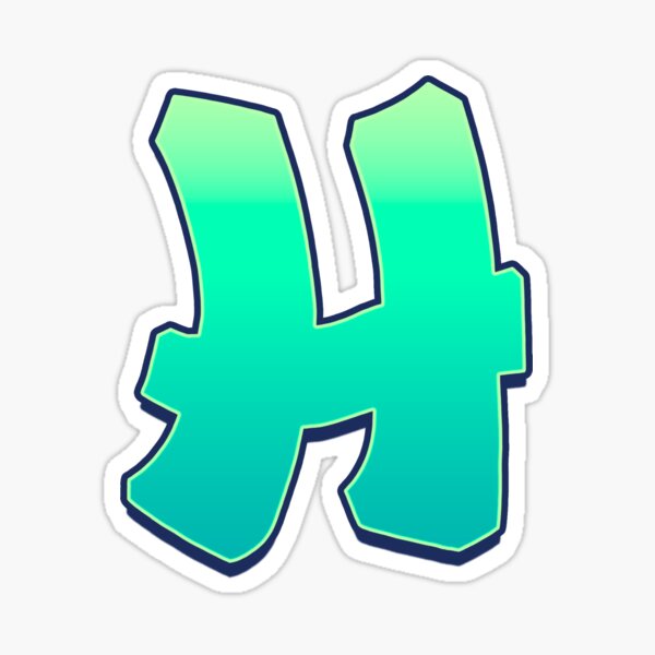 H - green fades Sticker