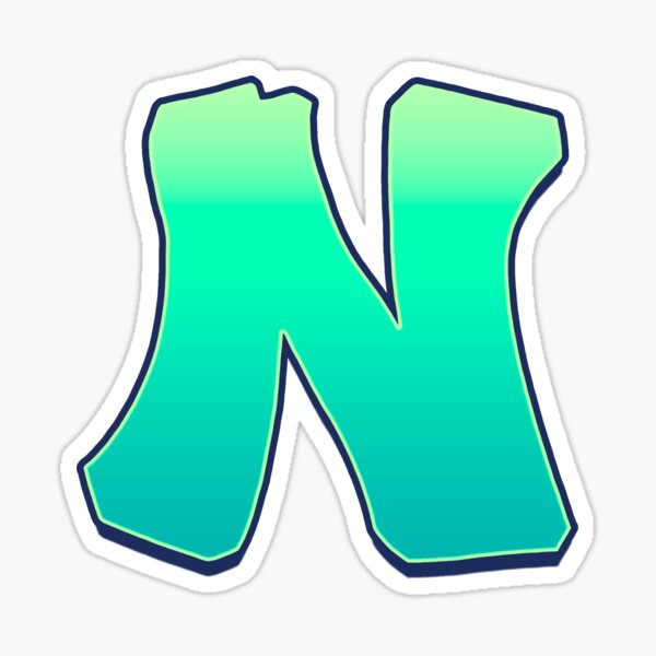 N - green fades Sticker