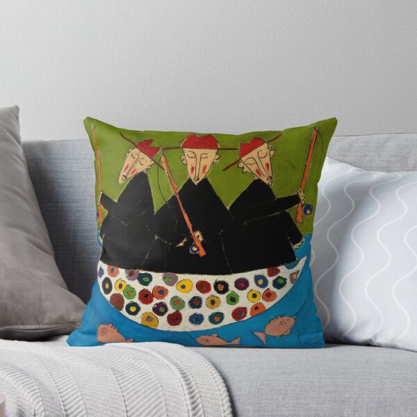 Three Night Fishermen - Tanzania Throw Pillow