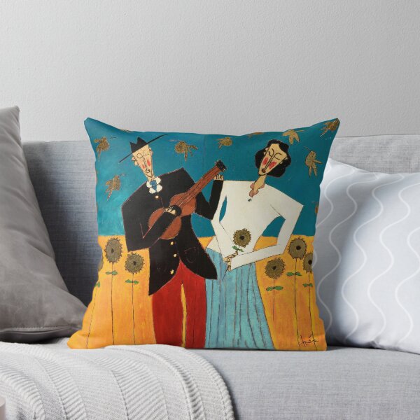 Sunflower Couple Throw Pillow