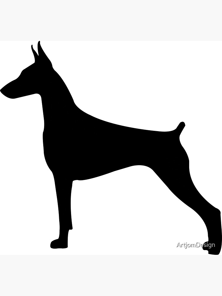 Doberman Dog With Tail Fridge Magnet Gift in Black