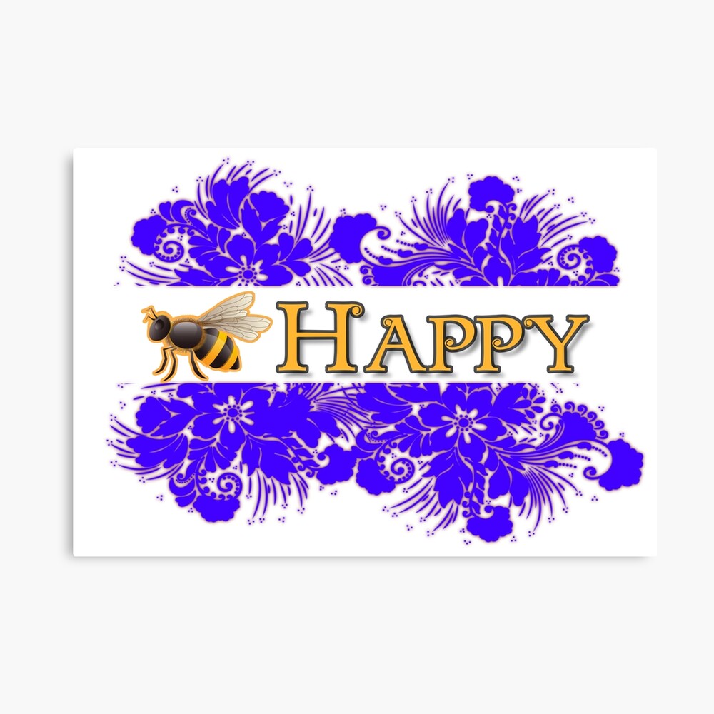 Bee Happy Floral: One Design, On Everything — Canvas Print