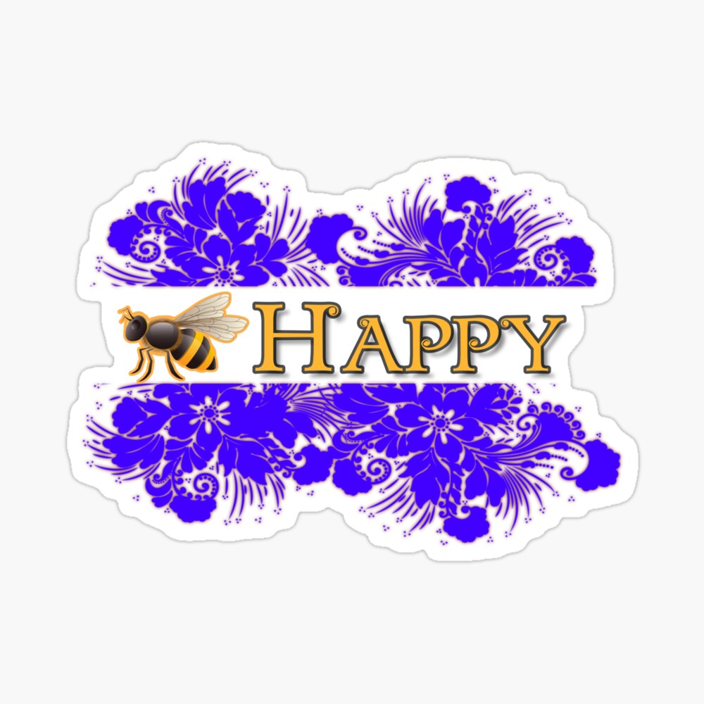 Bee Happy Floral: One Design, On Everything — Sticker