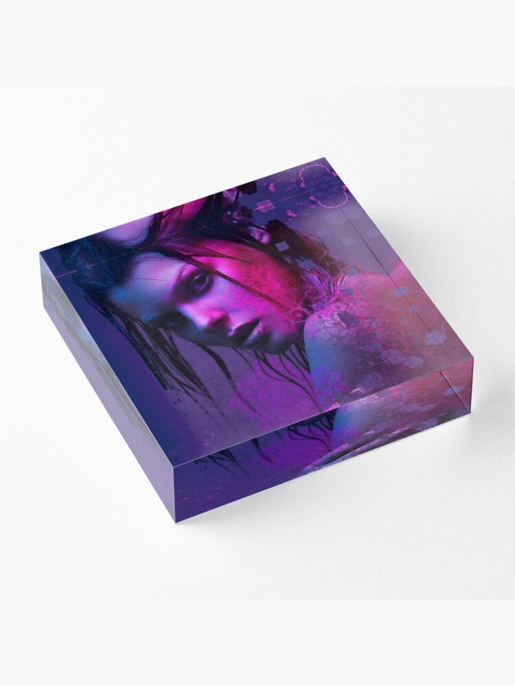 Alternate view of Woman in blue Acrylic Block