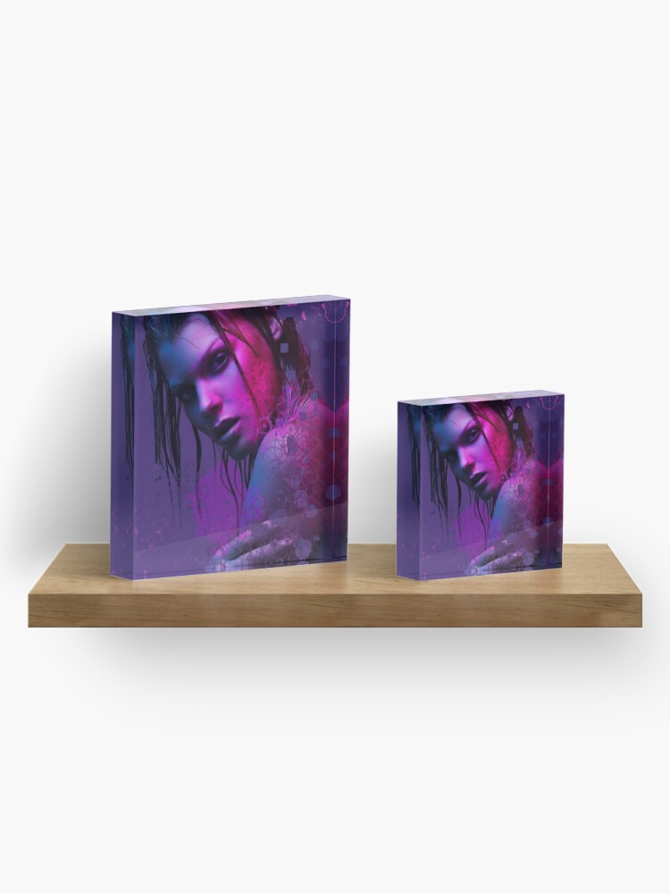 Alternate view of Woman in blue Acrylic Block