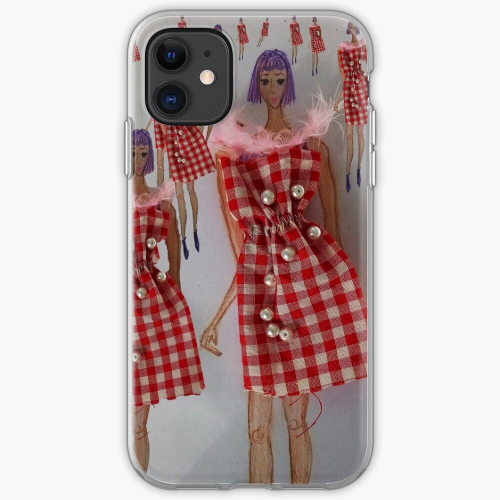 Fashion Illustration Tartan Dress iPhone Case & Cover