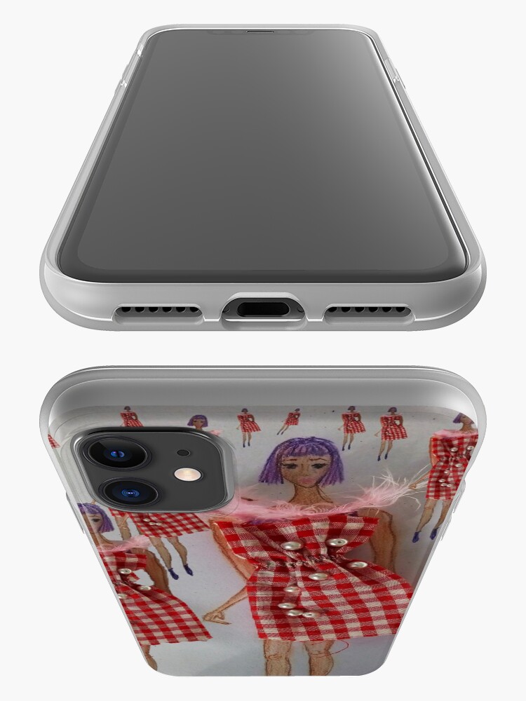 Alternate view of Fashion Illustration Tartan Dress iPhone Case & Cover