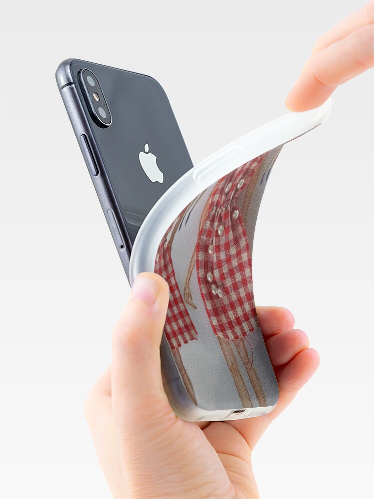 Alternate view of Fashion Illustration Tartan Dress iPhone Case & Cover