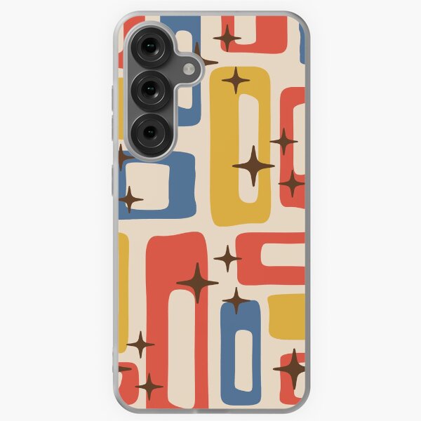Item preview, Retro Mid Century Modern Abstract Pattern 990 Red Blue Yellow designed and sold by tonymagnerart.