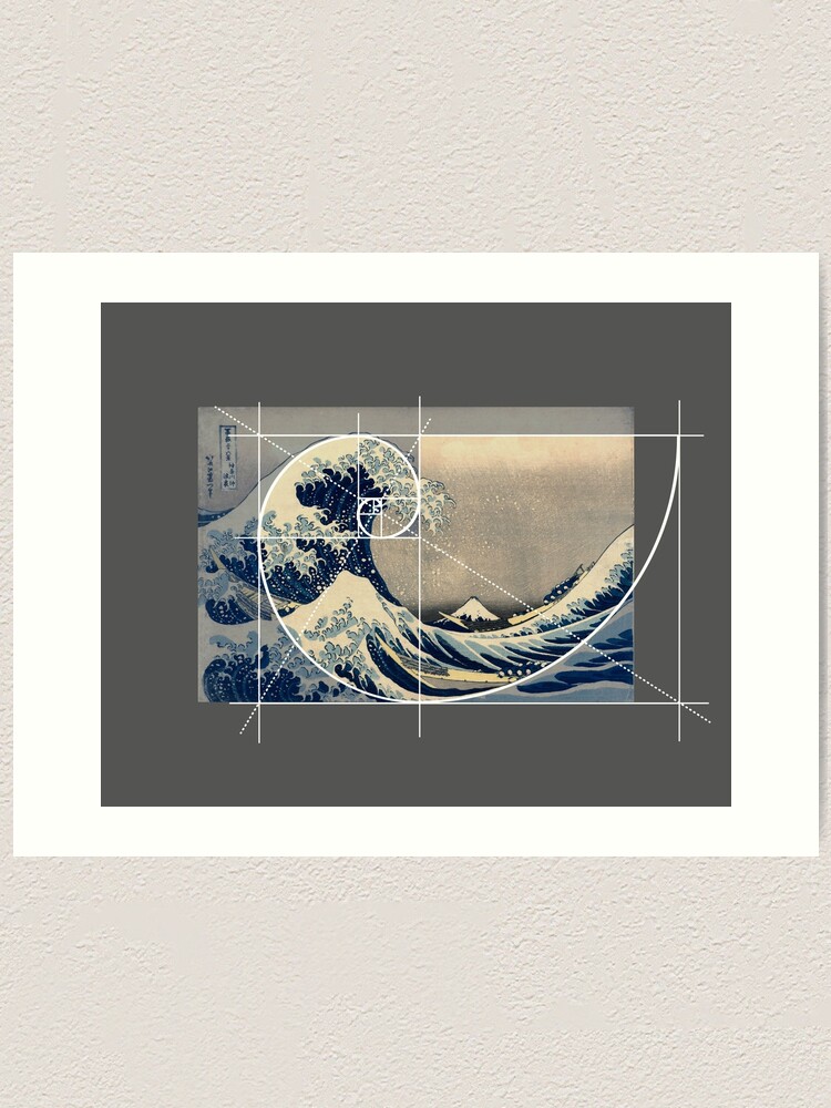 Hokusai Meets Fibonacci, Golden Ratio, Version