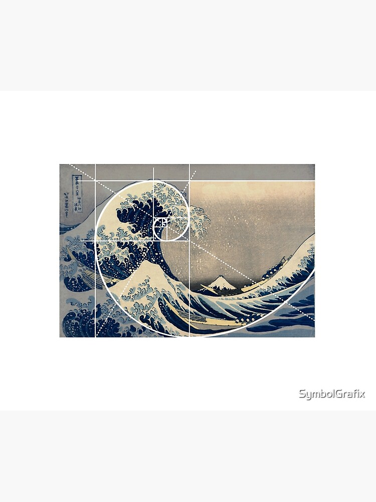 Hokusai rencontre Fibonacci, nombre d'or, version | Poster