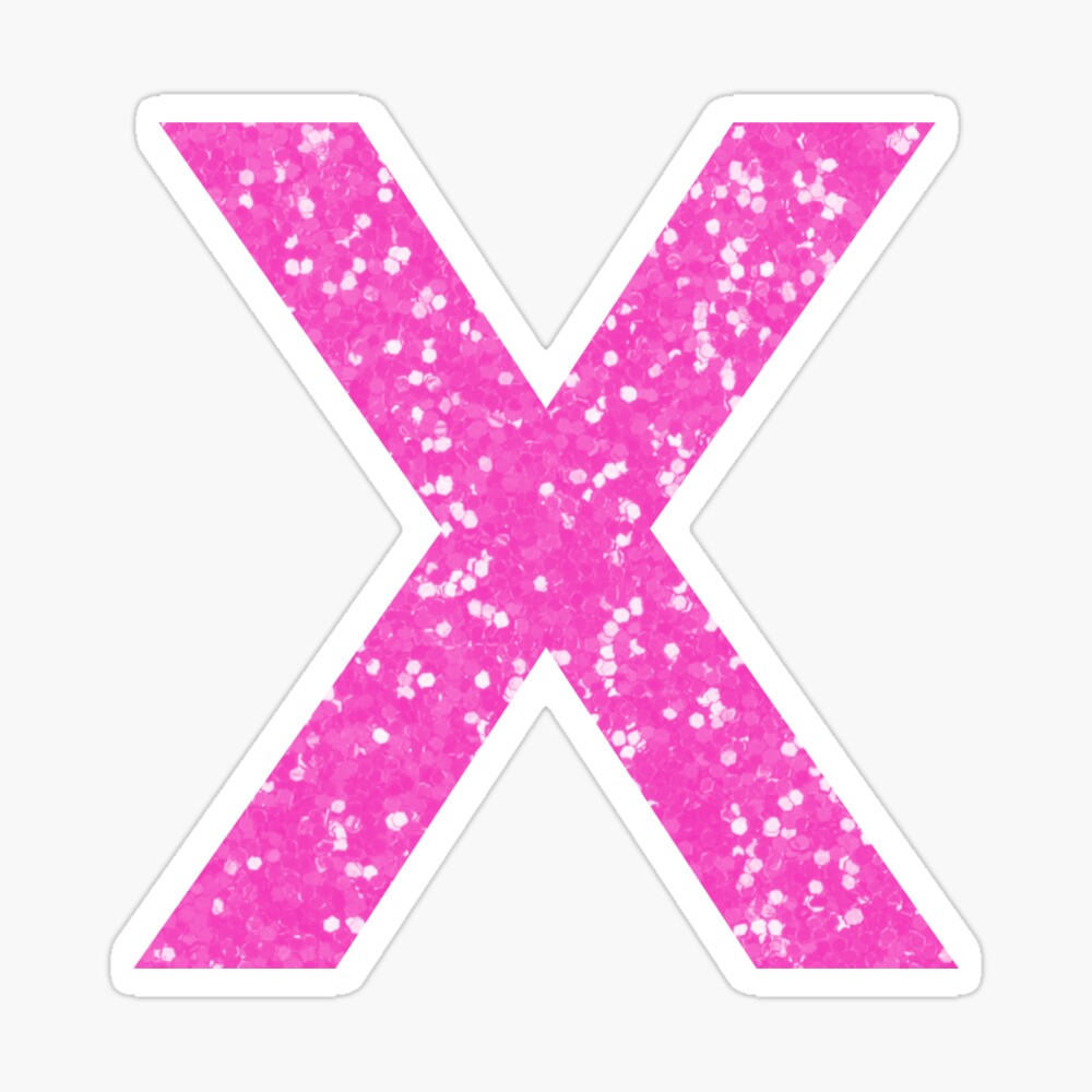 pink glitter x letter pink glitter photographic print by pascally redbubble