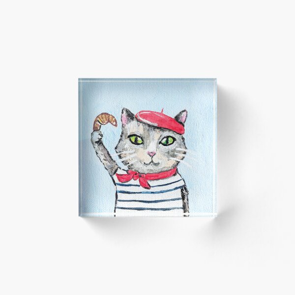 Item preview, Gato francés con croissant designed and sold by StudioKaufmann.
