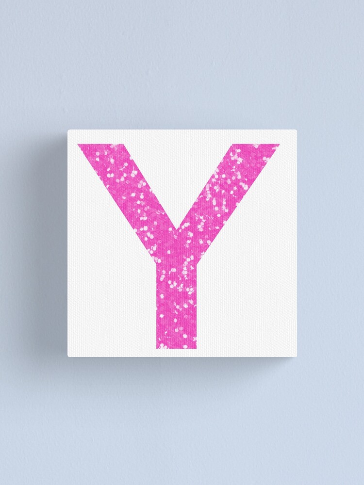 pink glitter y letter pink glitter canvas print for sale by pascally redbubble