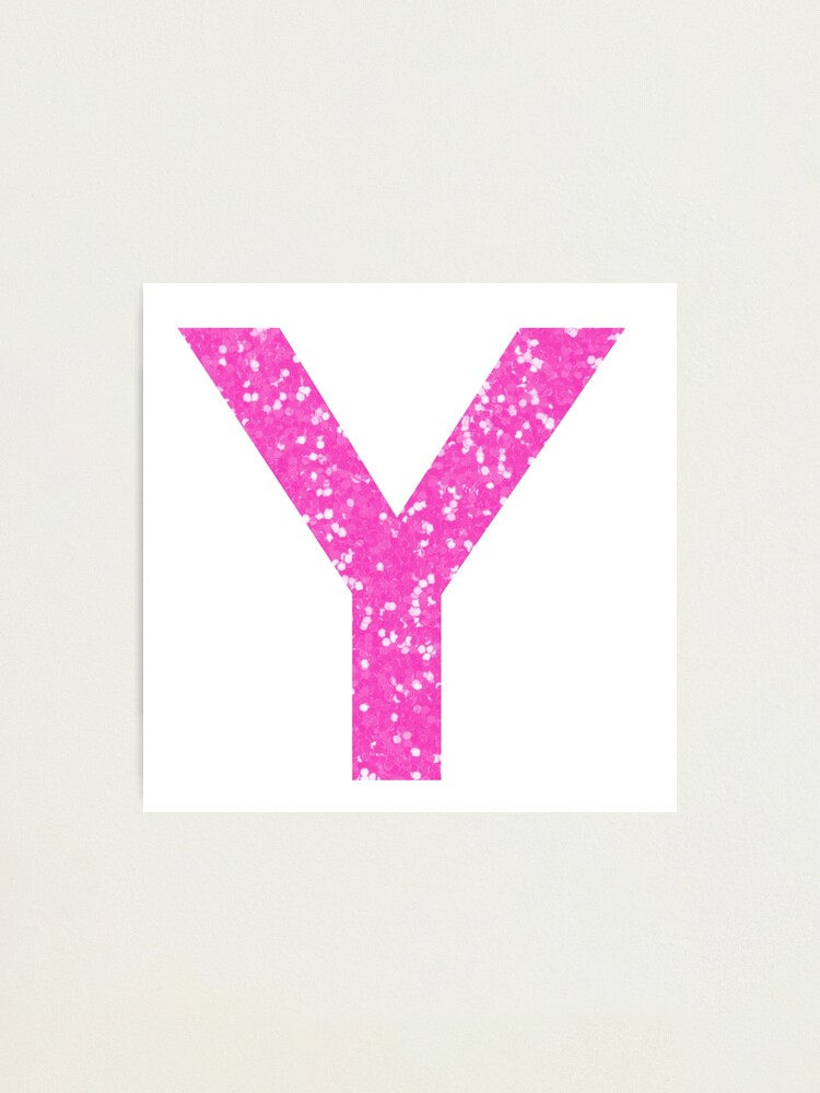 pink glitter y letter pink glitter photographic print by pascally