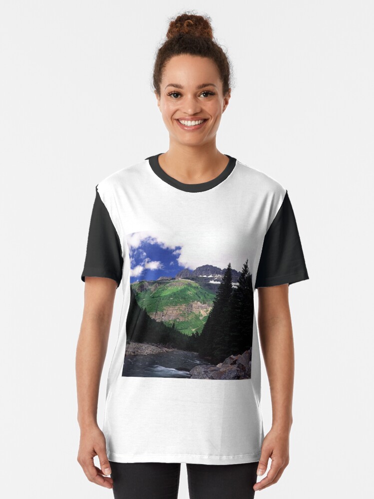 Alternate view of McDonald Creek, Going-to-the-Sun Road, Glacier N.P. Graphic T-Shirt