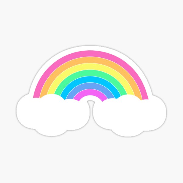 Pegatina «Pastel arcoiris con nubes» de jpjournals | Redbubble