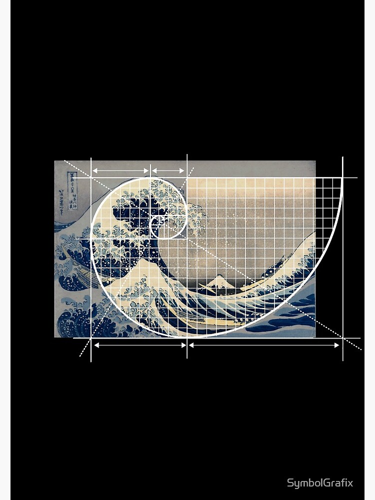 Hokusai rencontre Fibonacci, nombre d'or, version | Poster
