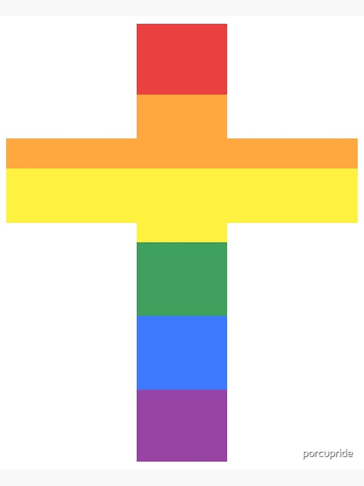 "Rainbow Cross (light)" Canvas Print by porcupride Redbubble