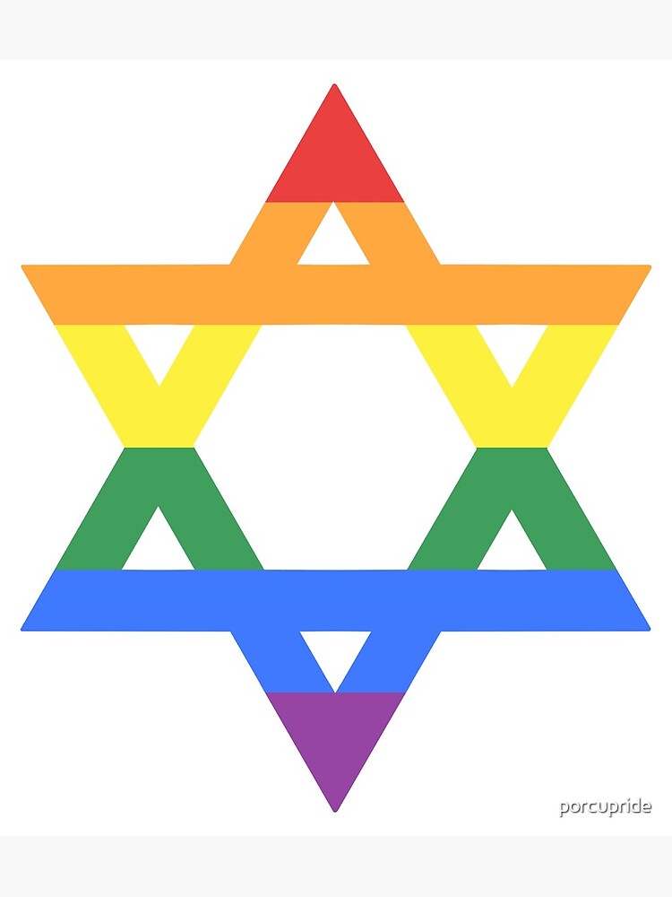 “Rainbow Star of David (light)” Canvas Print for Sale by porcupride