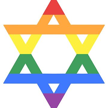 Artwork thumbnail, Rainbow Star of David (light) by porcupride