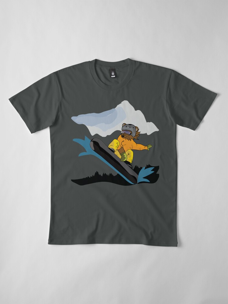 Alternate view of Snowboarding Grizzly Bear Premium T-Shirt