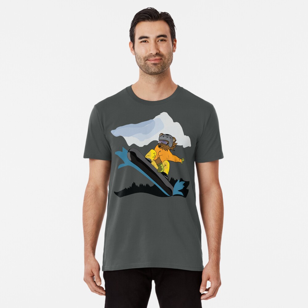 Snowboarding Grizzly Bear Premium T-Shirt
