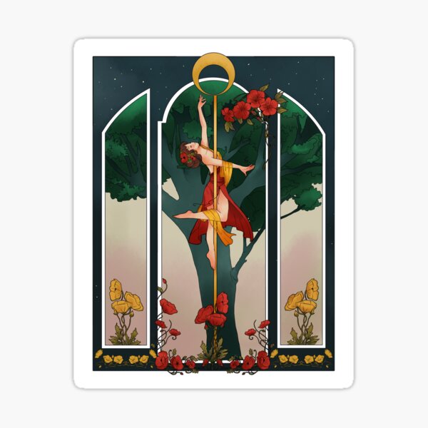 Pole Dance Art Nouveau Sticker