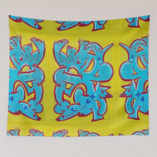 Item preview, Shapes light blue on yellow designed and sold by Diego Manuel Rodriguez.