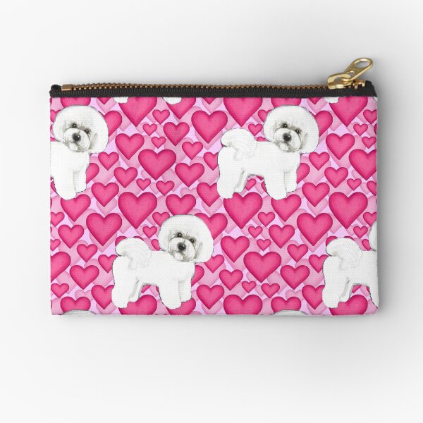 Item preview, Bichon Frise Valentines Day Love hearts in pink designed and sold by MagentaRose.