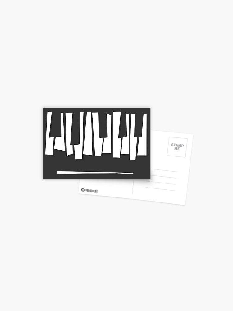 Modern Abstract Black And White Piano Keys Octave Silhouette Postcard By Uddesign Redbubble