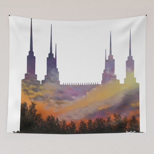 Artikelvorschau, Washington DC-Tempel-Morgen-Himmel-Schattenbild entworfen und verkauft von DSC Arts.