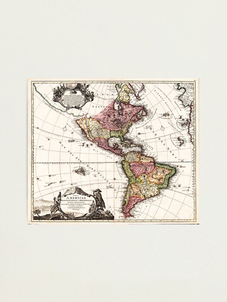 Lámina Fotográfica Mapas De América Del Norte Y Del Sur 1707 De Allhistory Redbubble 7183