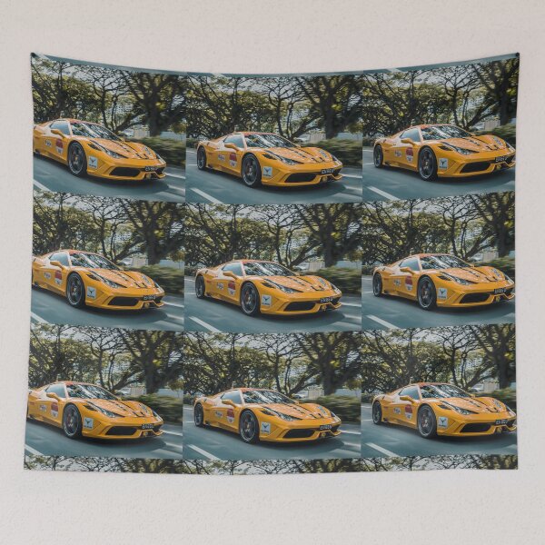 Item preview, Happy fantastic yellow car designed and sold by DelightfulArts.