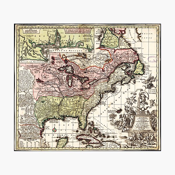 Item preview, Map of America (1734) designed and sold by allhistory.
