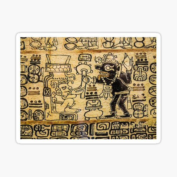 Mayan Art #MayanArt  #Maya #pattern, #art, #text, #old, #design, abstract, paper, symbol, ancient, antique Sticker