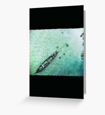 Green Boat Lagoon in Kerala -131 Greeting Card